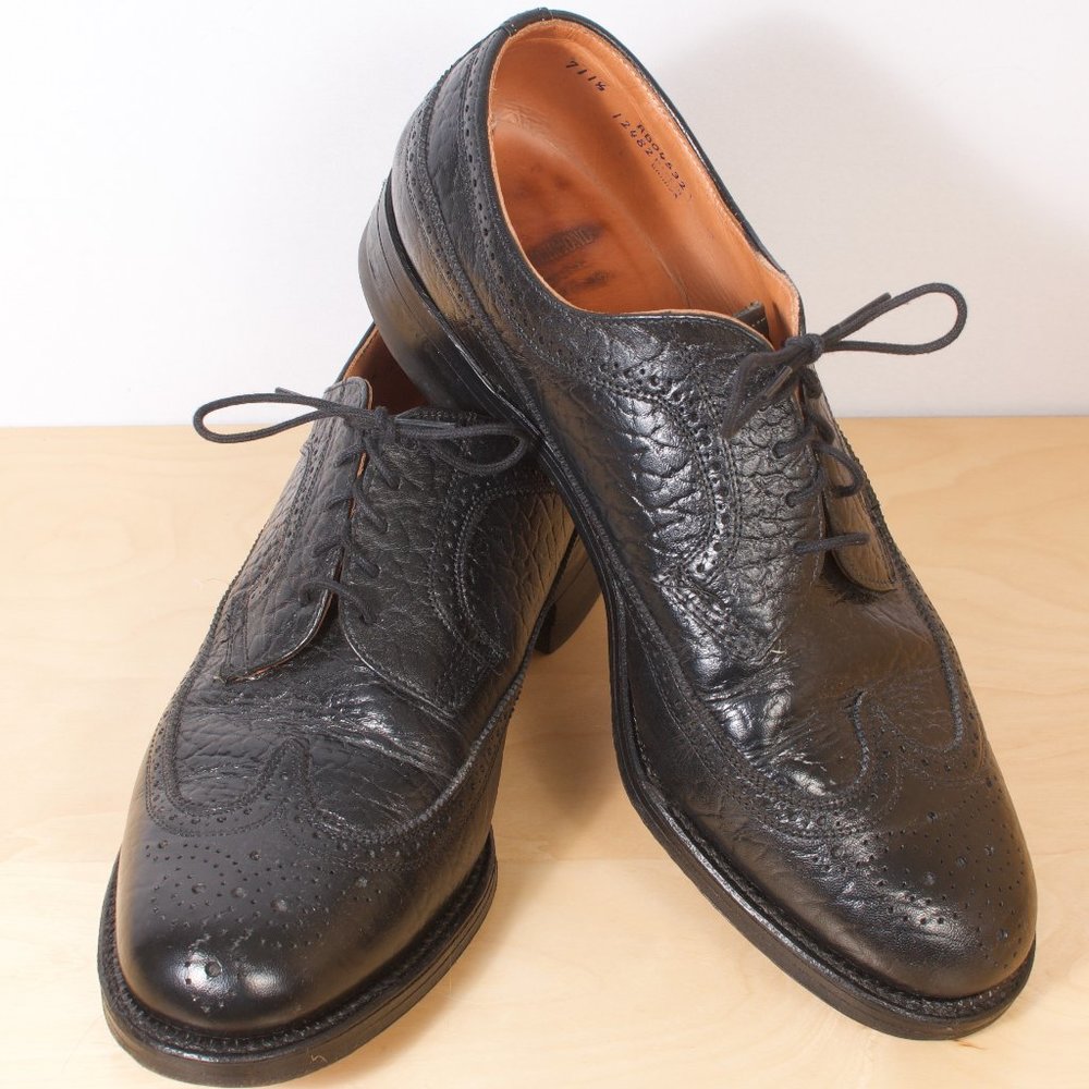 VTG Royal Richmond Wingtip Blucher Men's Shoe 11 EEE Black Bull-Hide 🇨🇦 VGUC